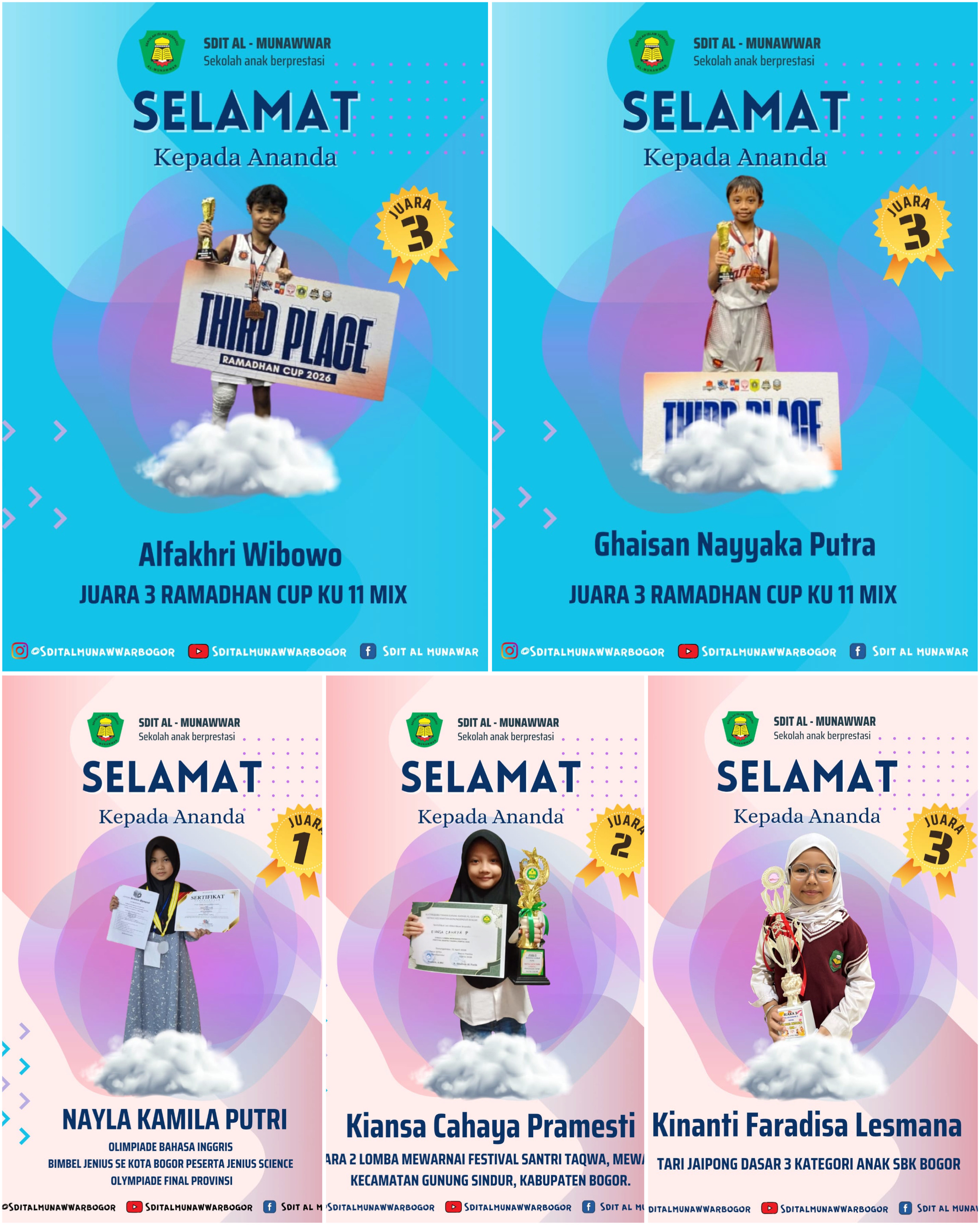 Prestasi Membanggakan Siswa Siswi SDIT Al Munawwar